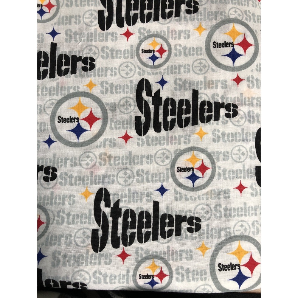 Vintage Pittsburgh Steelers Cotton Fabric 1998 2 Yards Gray